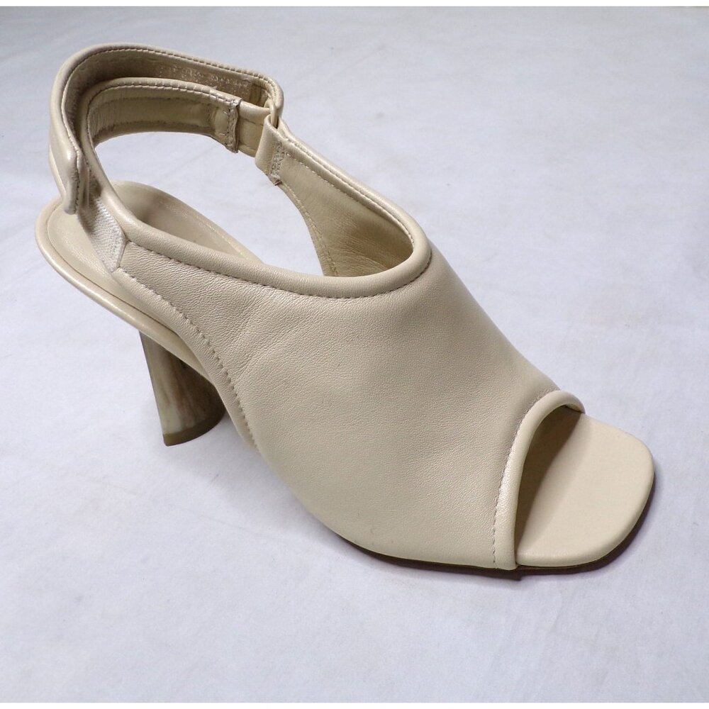 VINCE Quest Padded Square Toe Slingback Sandal Shoe Leather Ivory Off-White 6 - Picture 9 of 14